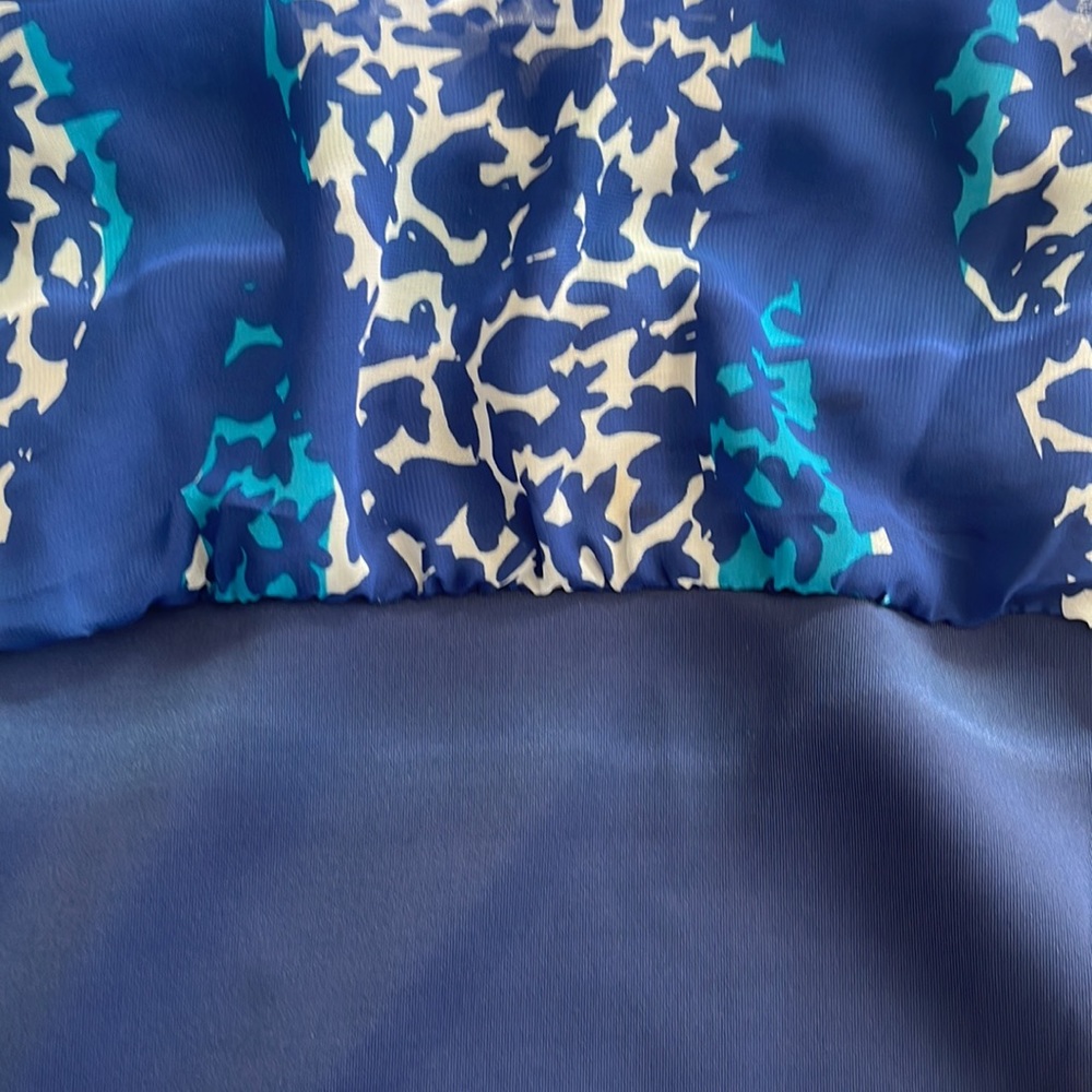 Lovely Sangria women size 18 W blue dress with sheer blue overlay split … - Picture 7 of 8